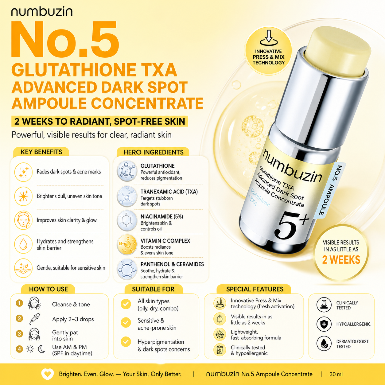 Numbuzin No5 Glutathione TXA Advanced Dark Spot